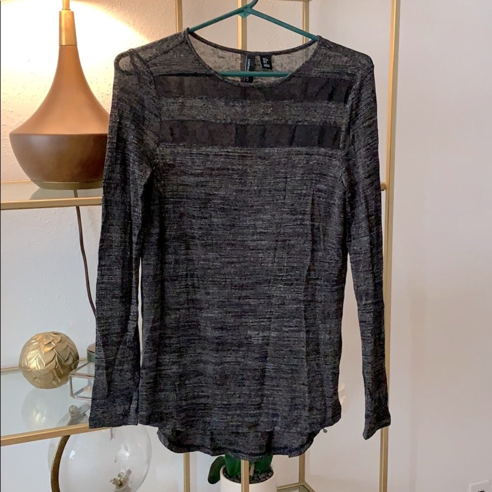 Cynthia Rowley gray long sleeve shirt S